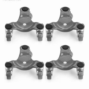 New•Set of 4 Black Furniture Movers with Wheels